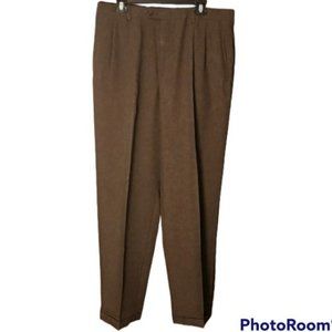Claiborne Men's Dress Pants - Brown Pleated and Cuffed - Size 36 x 32